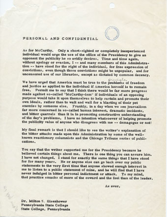 Letter to Eisenhower's Brother